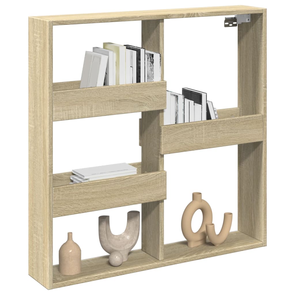 vidaXL Szafka ścienna, dąb sonoma, 80x15x80, materiał drewnopochodny
