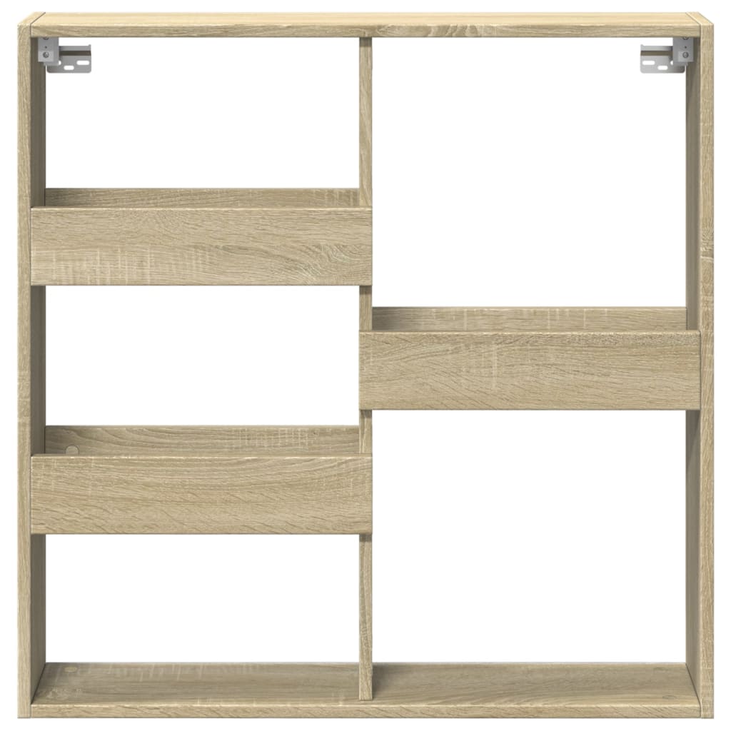 vidaXL Szafka ścienna, dąb sonoma, 80x15x80, materiał drewnopochodny