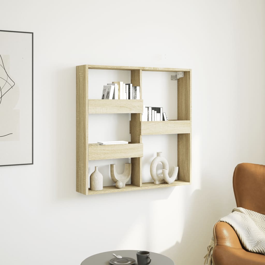 vidaXL Szafka ścienna, dąb sonoma, 80x15x80, materiał drewnopochodny