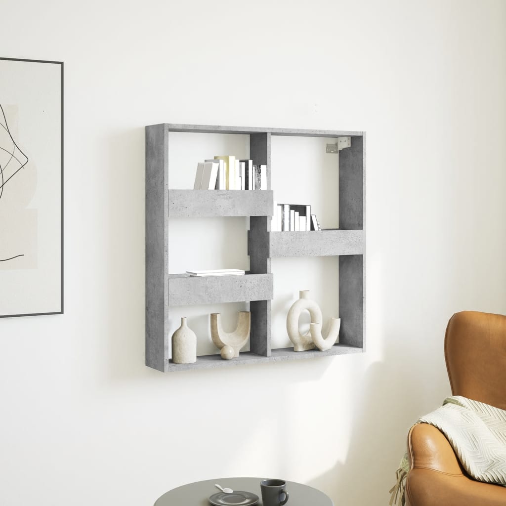 vidaXL Szafka ścienna, szarość betonu, 80x15x80 cm