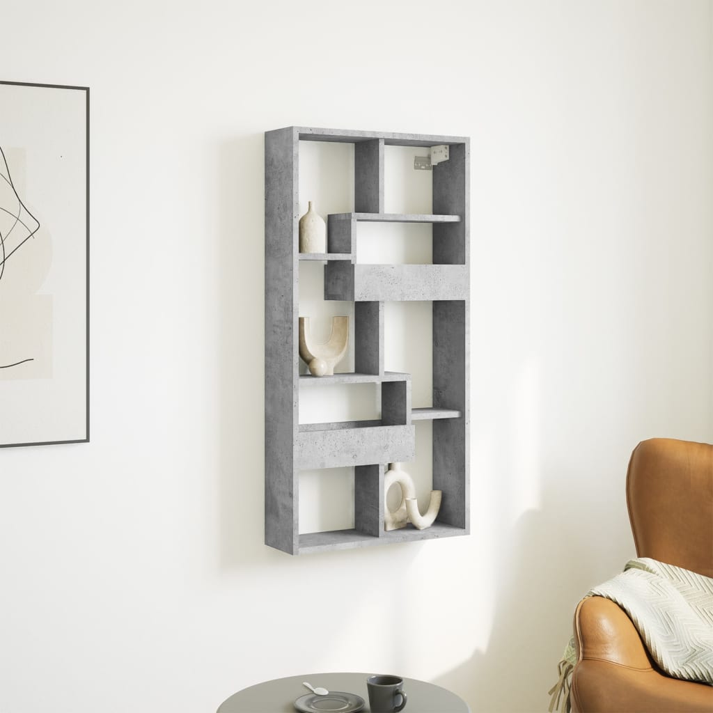 vidaXL Szafka wisząca, szarość betonu, 50x15x100 cm