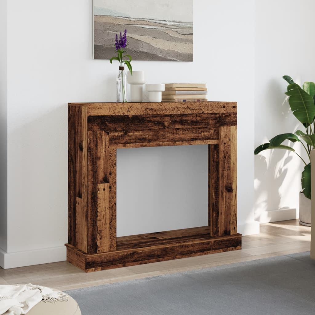 vidaXL Obudowa kominka, stare drewno, 100x30x87,5 cm