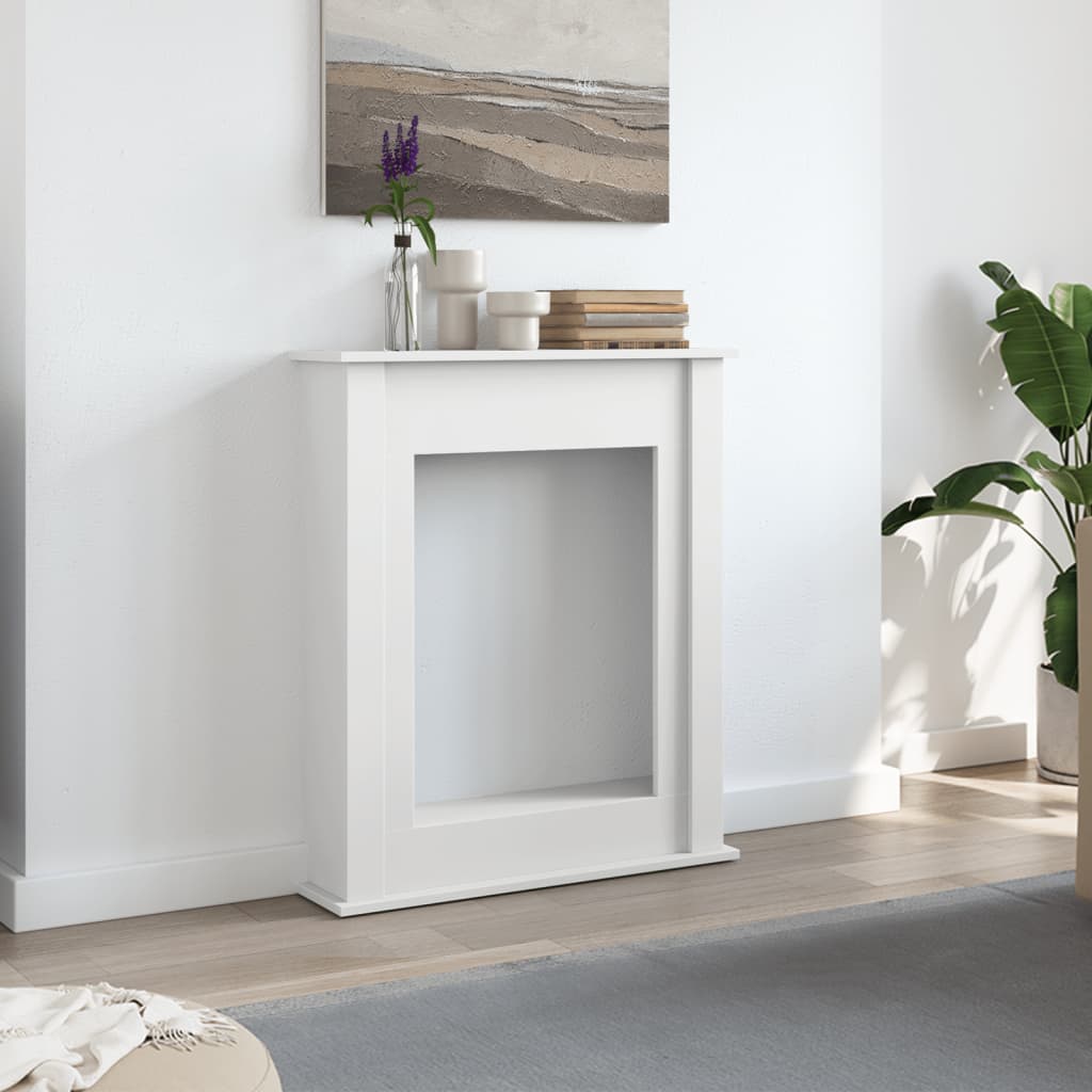 vidaXL Obudowa kominka, biała, 75x20x87,5 cm, materiał drewnopochodny