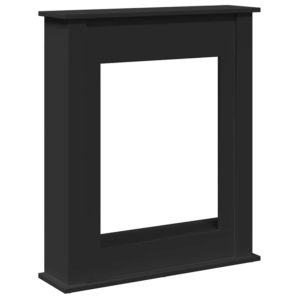 vidaXL Obudowa kominka, czarna, 75x20x87,5cm, materiał drewnopochodny