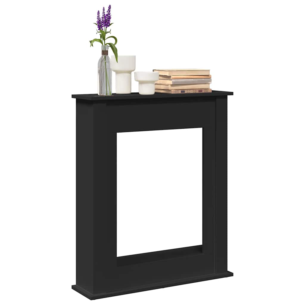 vidaXL Obudowa kominka, czarna, 75x20x87,5cm, materiał drewnopochodny