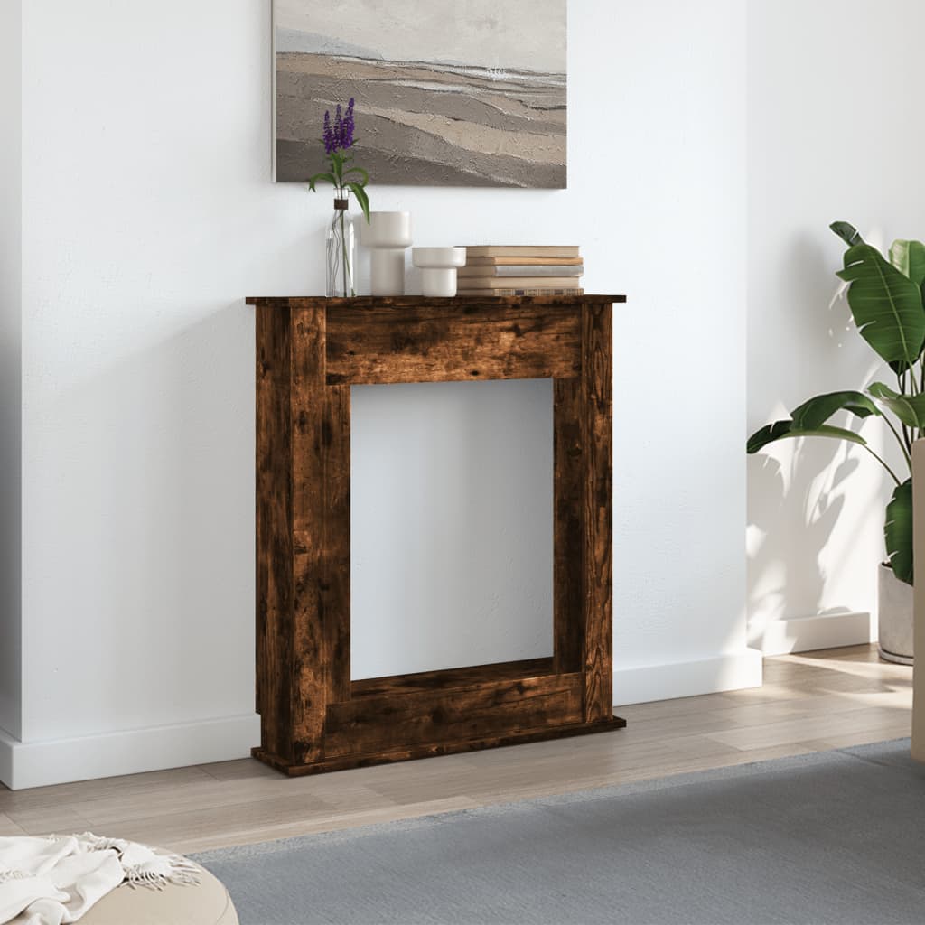 vidaXL Obudowa kominka, przydymiony dąb, 75x20x87,5 cm
