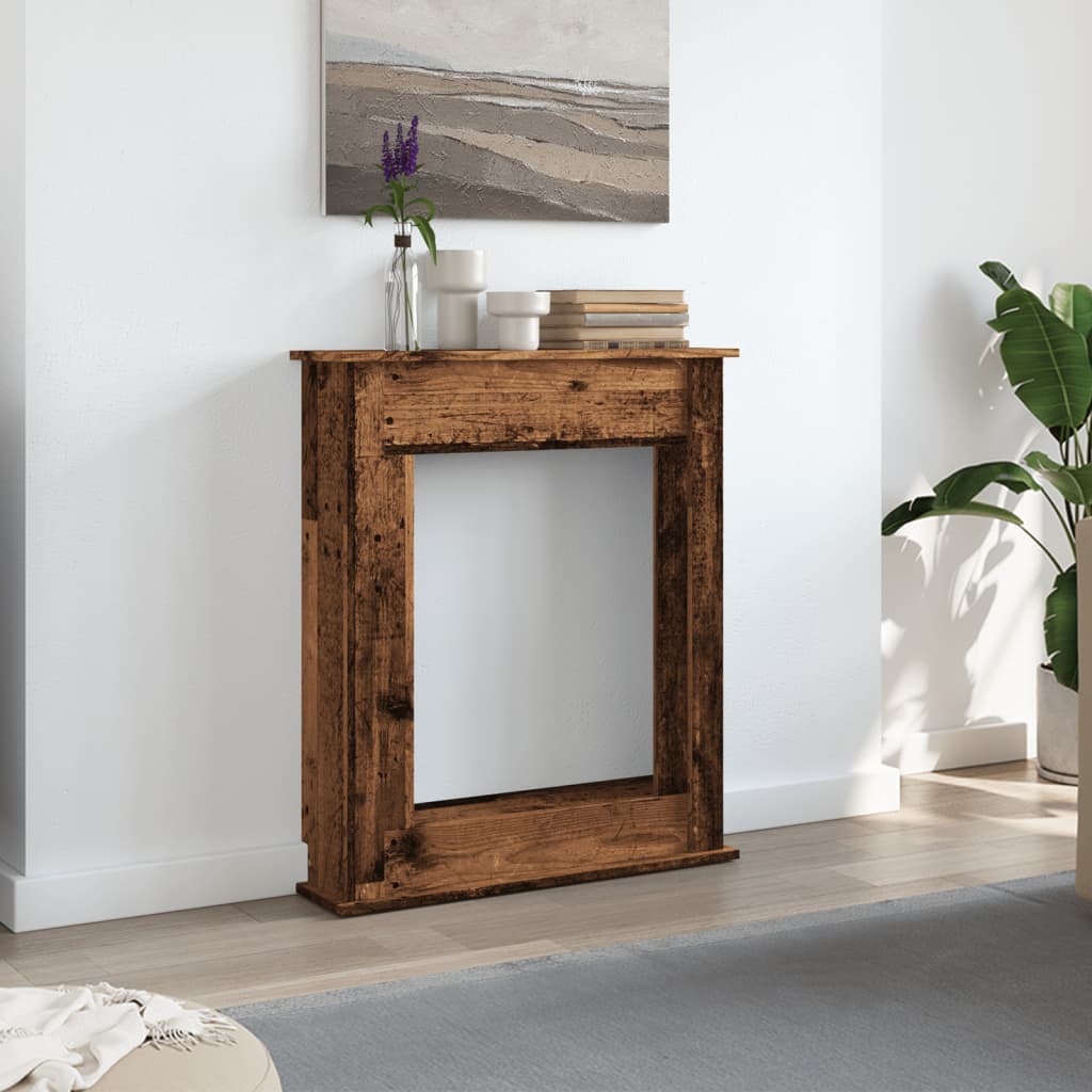 vidaXL Obudowa kominka, stare drewno, 75x20x87,5 cm