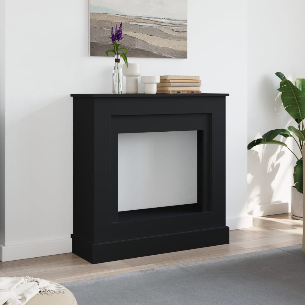vidaXL Obudowa kominka, czarna, 90x30x90 cm, materiał drewnopochodny
