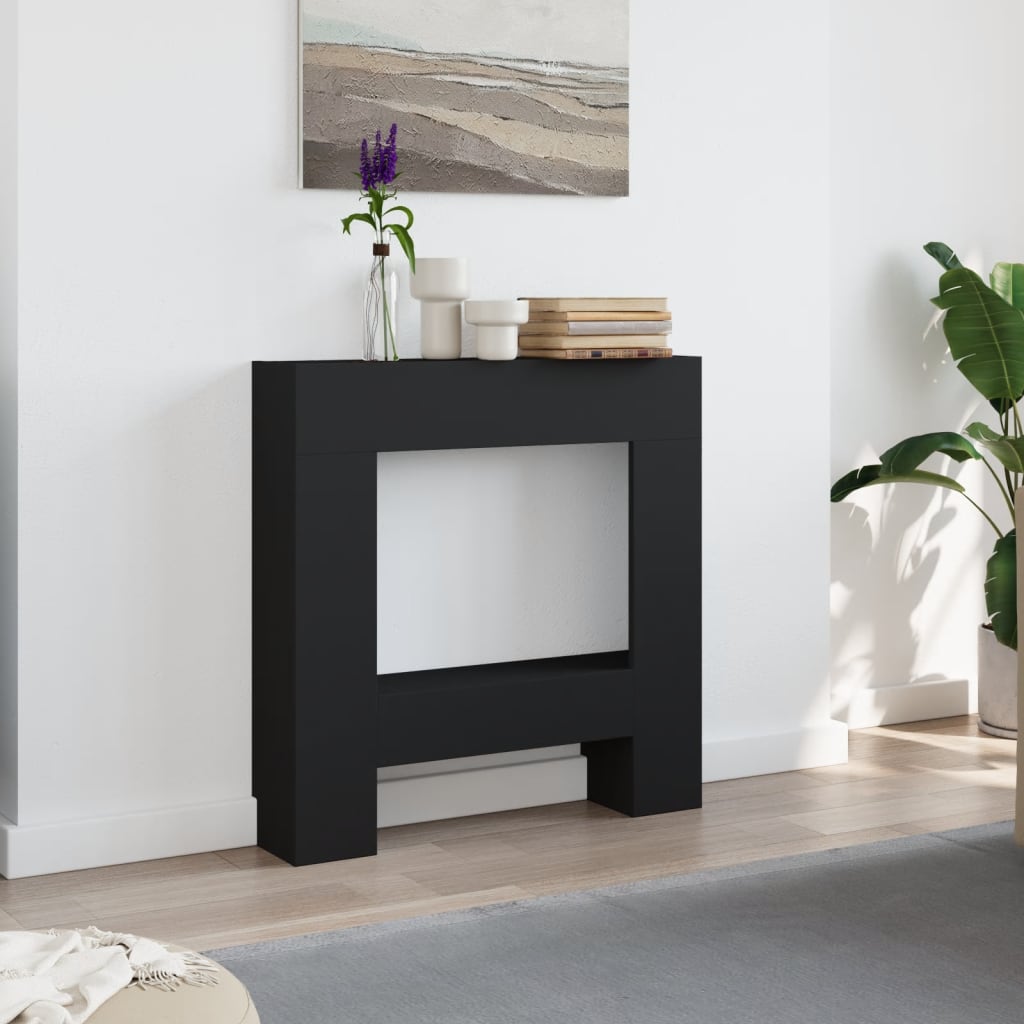 vidaXL Obudowa kominka, czarna, 81x18x82 cm, materiał drewnopochodny