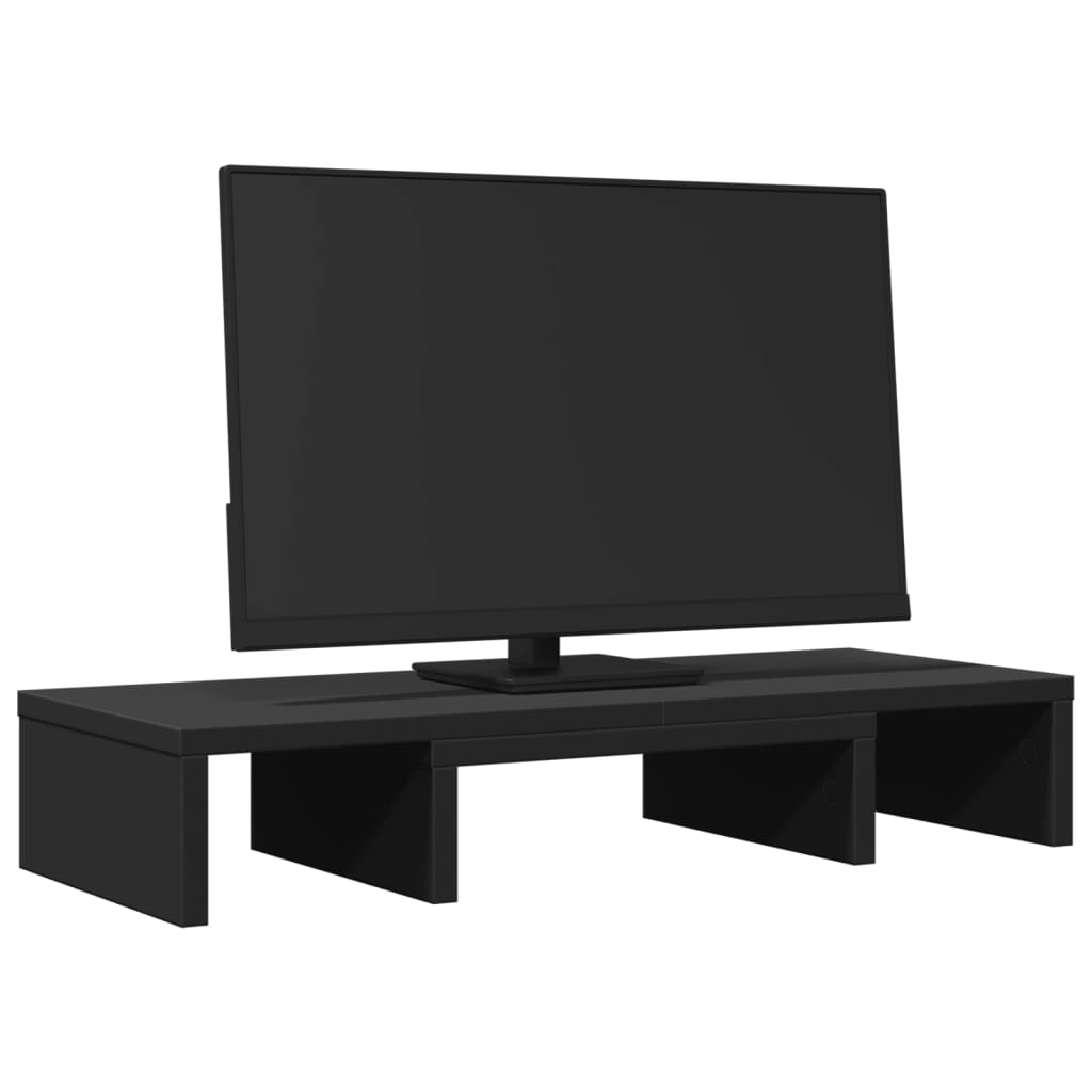 vidaXL Podstawka pod monitor, regulowana, czarna, 60x24x10,5 cm