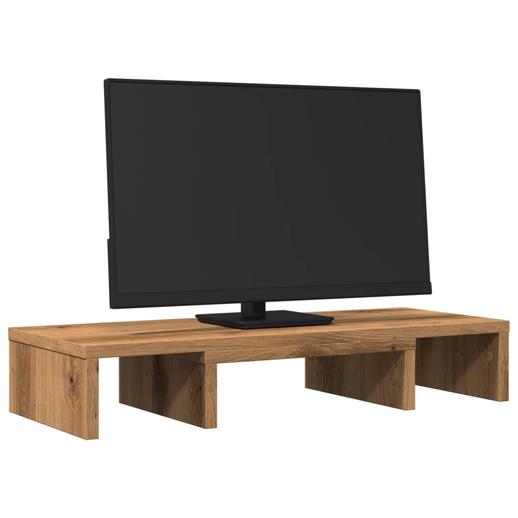vidaXL Podstawka pod monitor, regulowana, dąb artisan, 60x24x10,5 cm