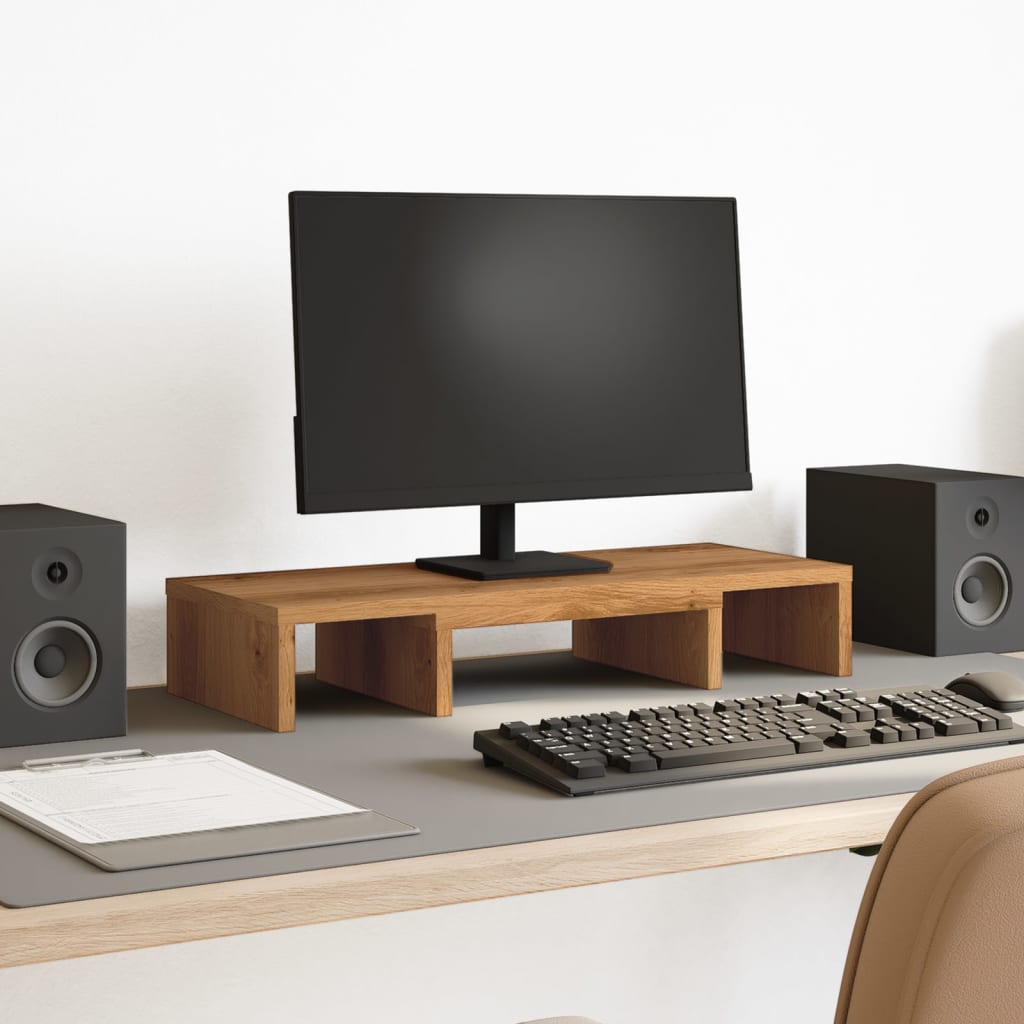 vidaXL Podstawka pod monitor, regulowana, dąb artisan, 60x24x10,5 cm