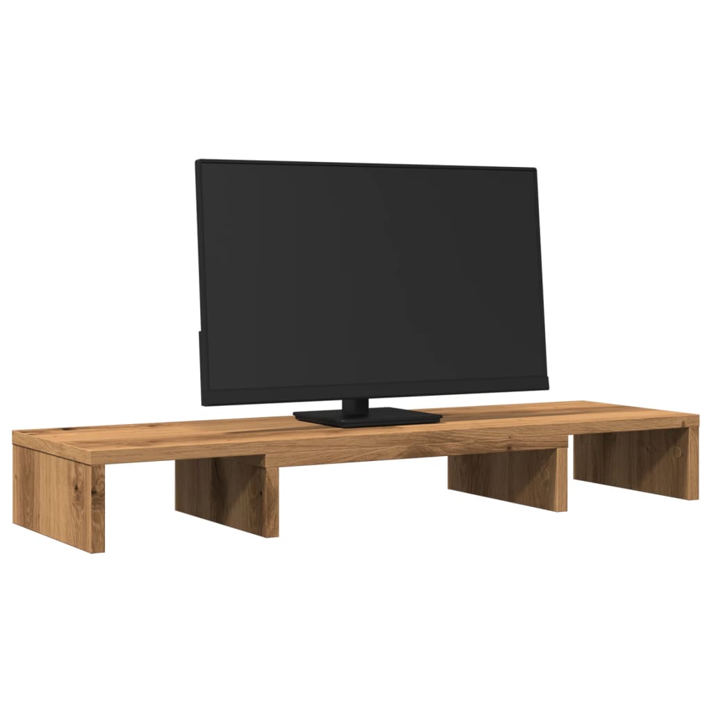 vidaXL Podstawka pod monitor, regulowana, dąb artisan, 80x24x10,5 cm