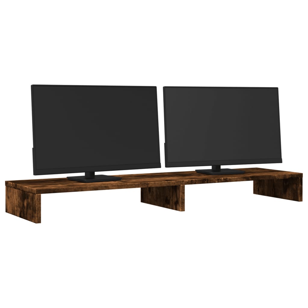 vidaXL Podstawka pod monitor, przydymiony dąb, 100x27x10 cm