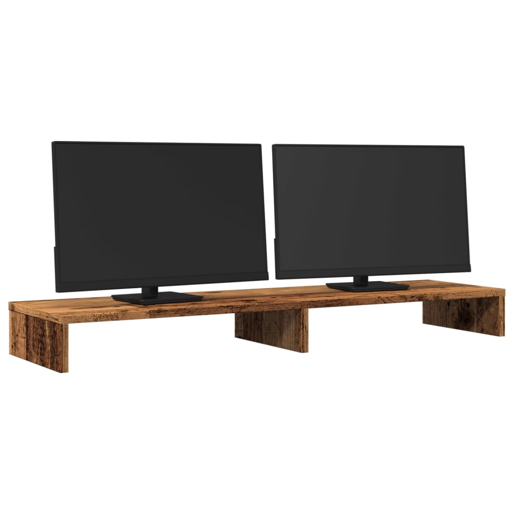 vidaXL Podstawka pod monitor, stare drewno, 100x27x10 cm