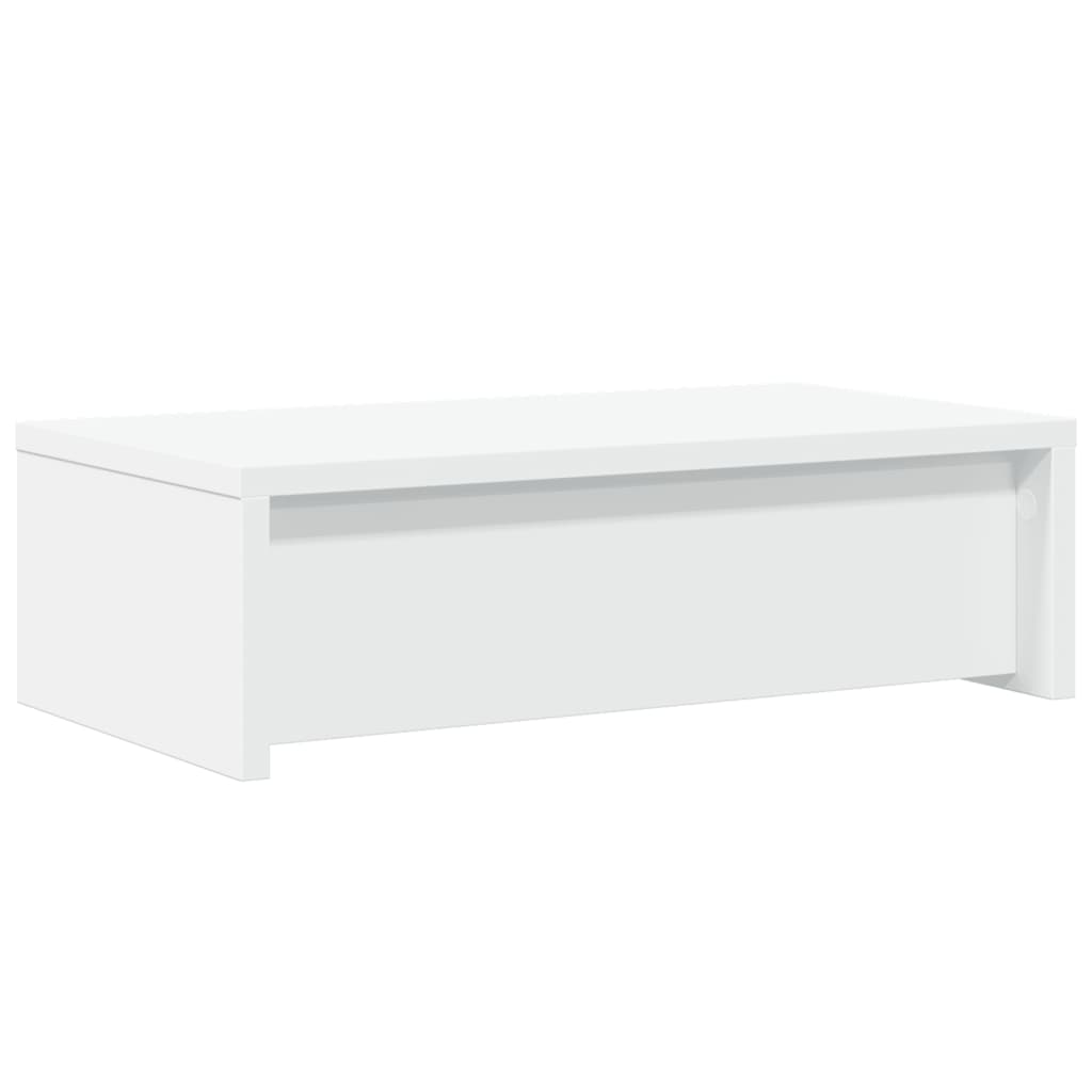 vidaXL Podstawka pod monitor, z szufladami, biała, 50x27x15 cm