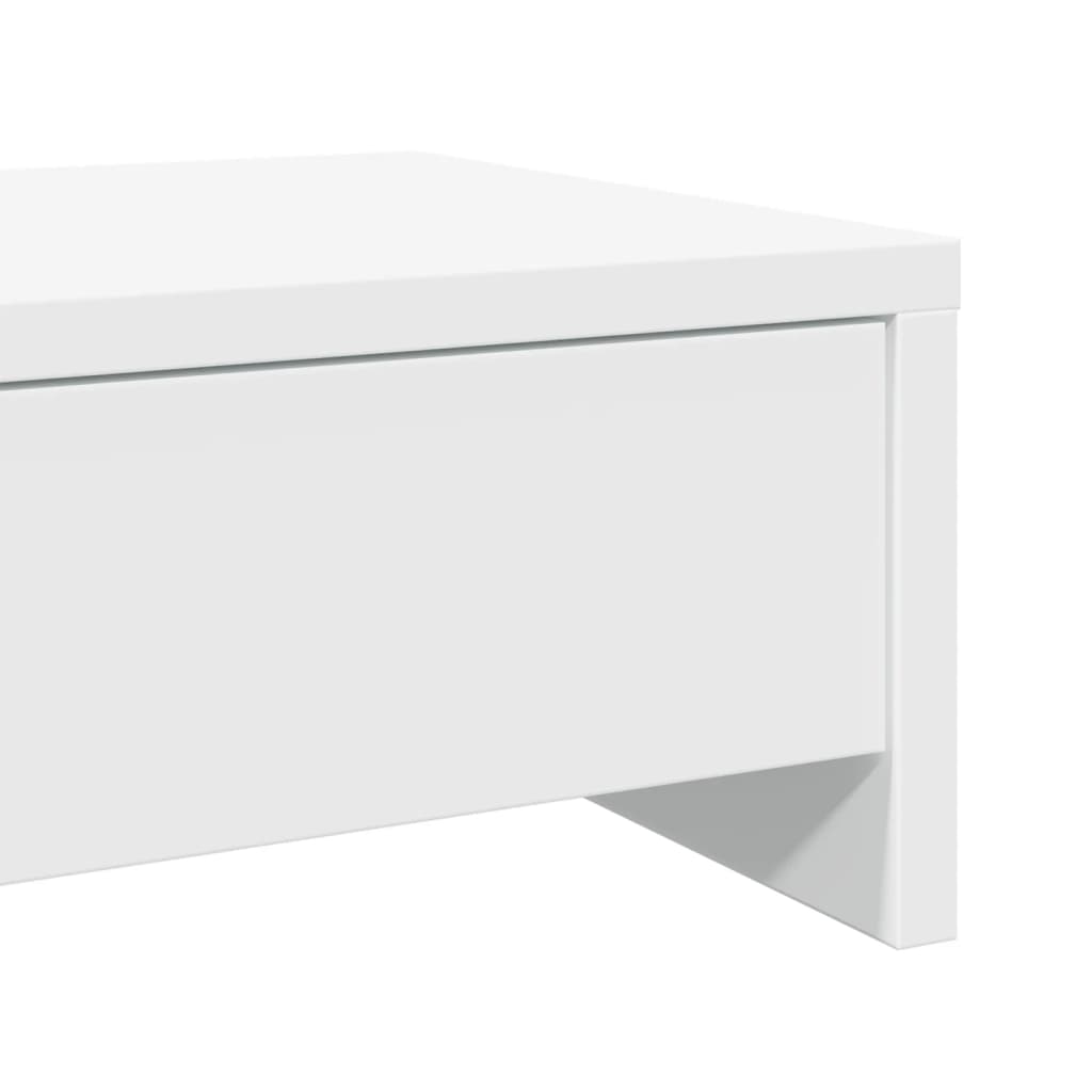 vidaXL Podstawka pod monitor, z szufladami, biała, 50x27x15 cm