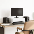 vidaXL Podstawka pod monitor, z szufladami, biała, 50x27x15 cm
