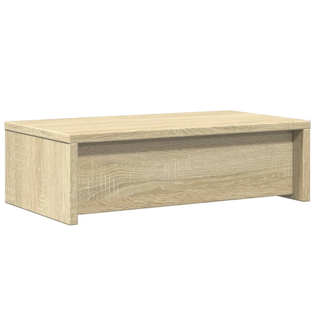 vidaXL Podstawka pod monitor, z szufladami, dąb sonoma, 50x27x15 cm