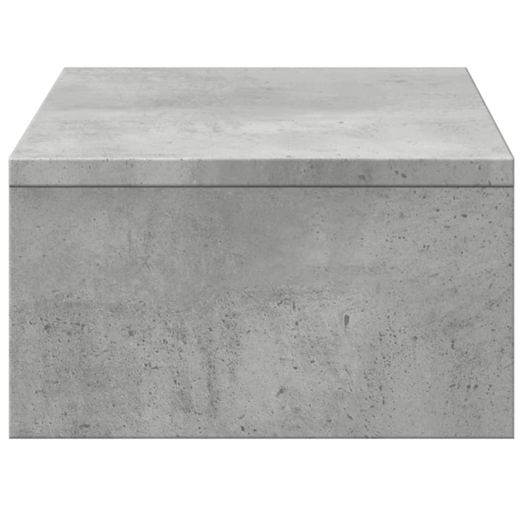vidaXL Podstawka pod monitor z szufladami, szarość betonu, 50x27x15 cm
