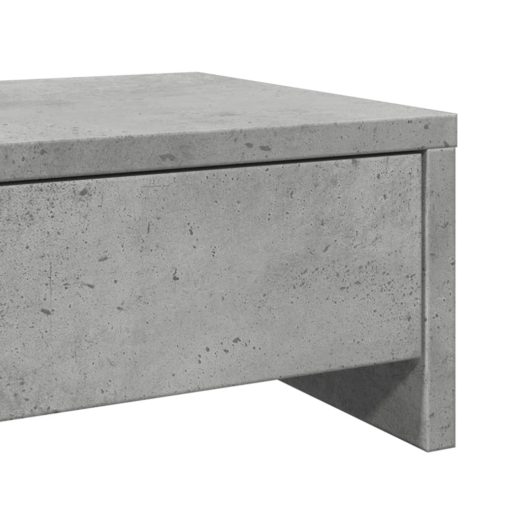 vidaXL Podstawka pod monitor z szufladami, szarość betonu, 50x27x15 cm