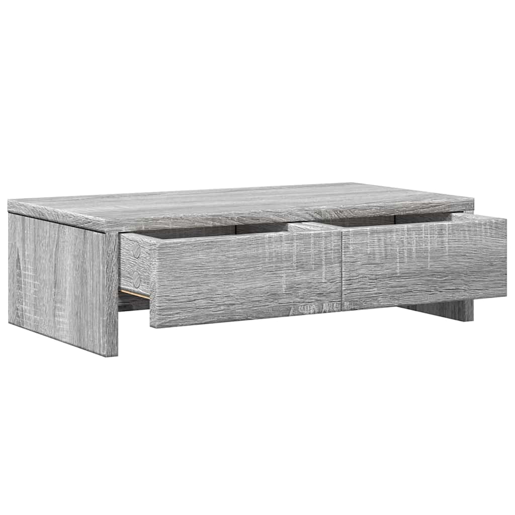 vidaXL Podstawka pod monitor z szufladami szary dąb sonoma 50x27x15 cm