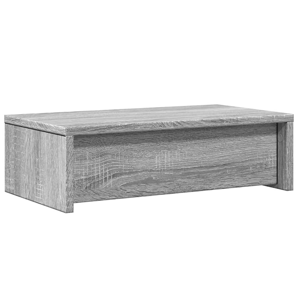 vidaXL Podstawka pod monitor z szufladami szary dąb sonoma 50x27x15 cm
