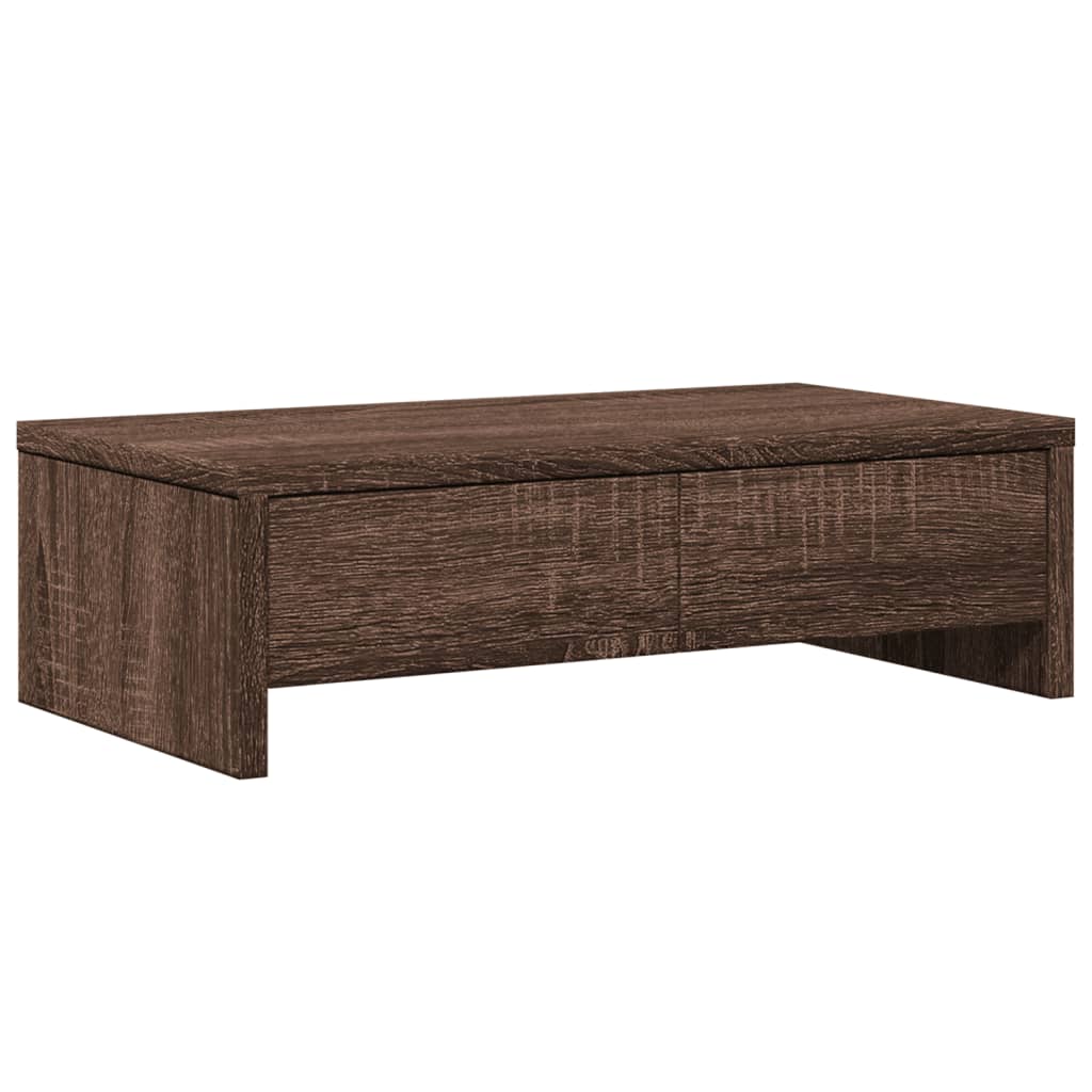 vidaXL Podstawka pod monitor, z szufladami, brązowy dąb, 50x27x15 cm