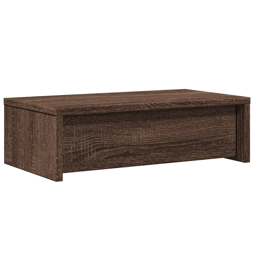 vidaXL Podstawka pod monitor, z szufladami, brązowy dąb, 50x27x15 cm
