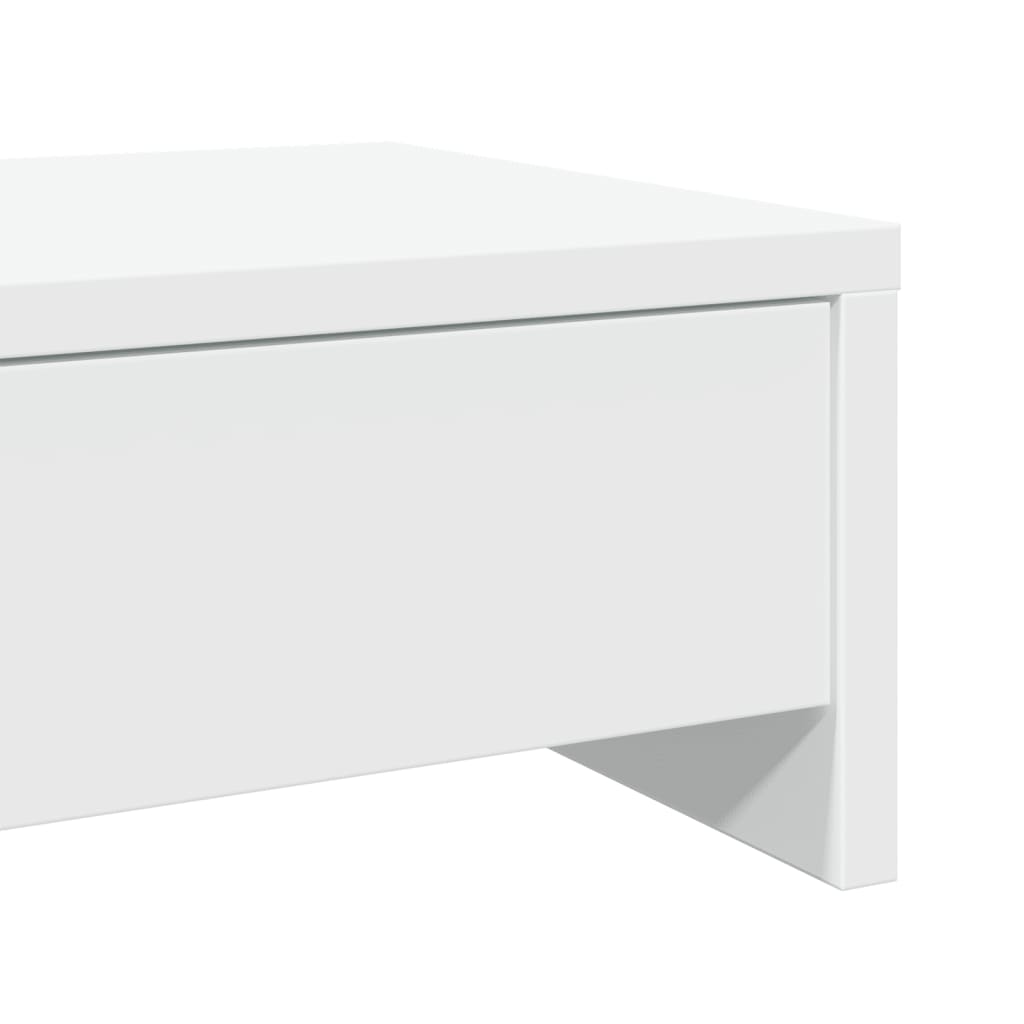 vidaXL Stojak na monitor z szufladami, biały, 100x27x15 cm, drewno konstrukcyjne