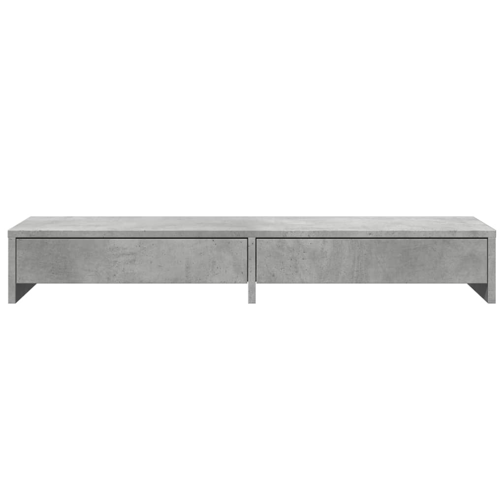 vidaXL Podstawka pod monitor z szufladami, szarość betonu, 100x27x15cm