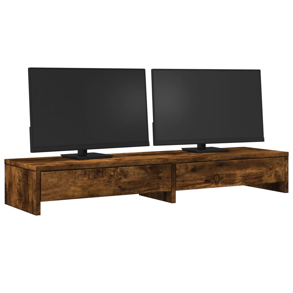 vidaXL Podstawka pod monitor, z szufladami, 100x27x15 cm