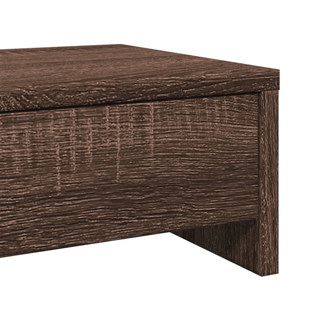 vidaXL Podstawka pod monitor, z szufladami, brązowy dąb, 100x27x15 cm