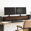vidaXL Podstawka pod monitor, z szufladami, brązowy dąb, 100x27x15 cm