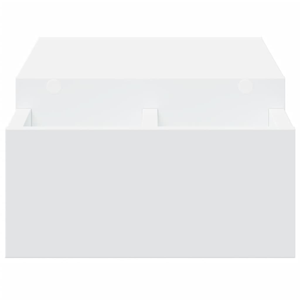 vidaXL Podstawka pod monitor, z przegródkami, biała, 70x27x15 cm