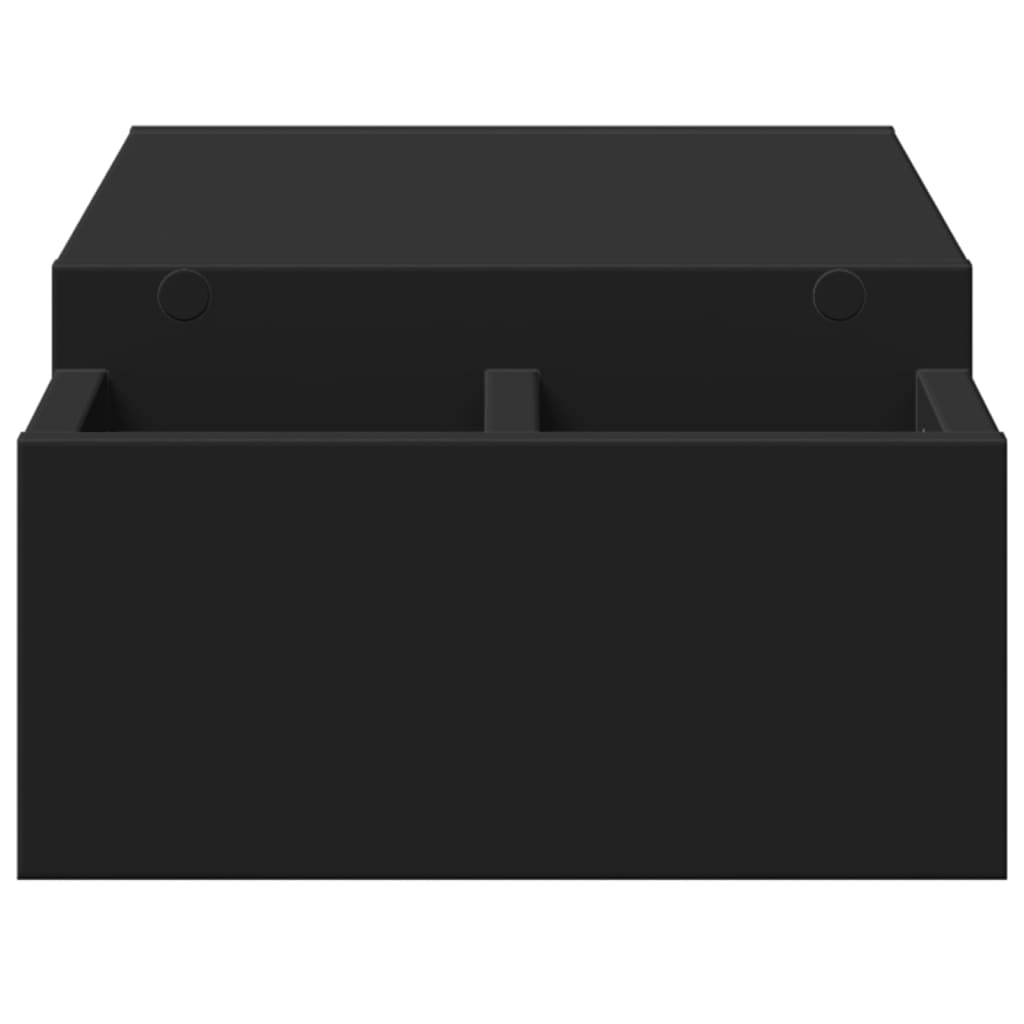 vidaXL Podstawka pod monitor, z przegródkami, czarna, 70x27x15 cm