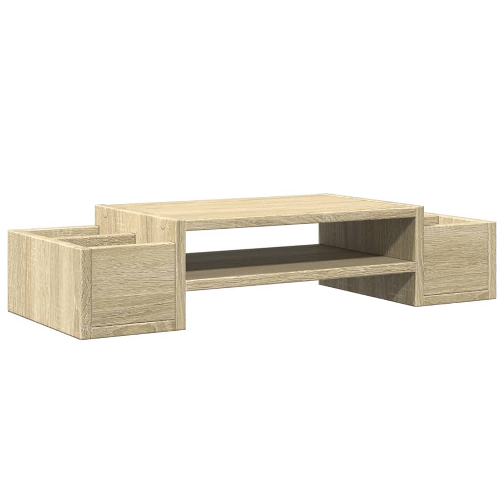 vidaXL Podstawka pod monitor, z przegródkami, dąb sonoma, 70x27x15 cm