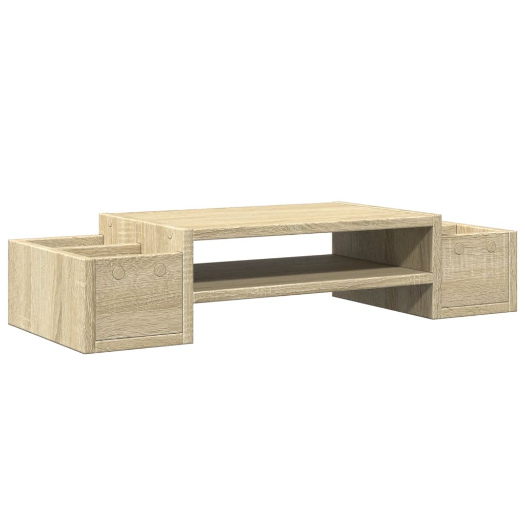 vidaXL Podstawka pod monitor, z przegródkami, dąb sonoma, 70x27x15 cm