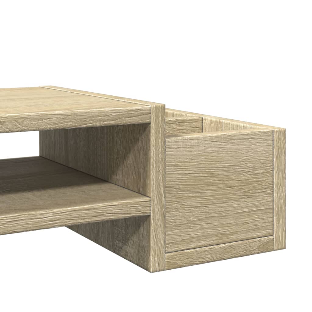 vidaXL Podstawka pod monitor, z przegródkami, dąb sonoma, 70x27x15 cm