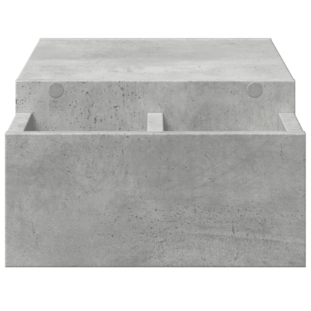 vidaXL Podstawka pod monitor, z przegródkami, szary beton, 70x27x15 cm