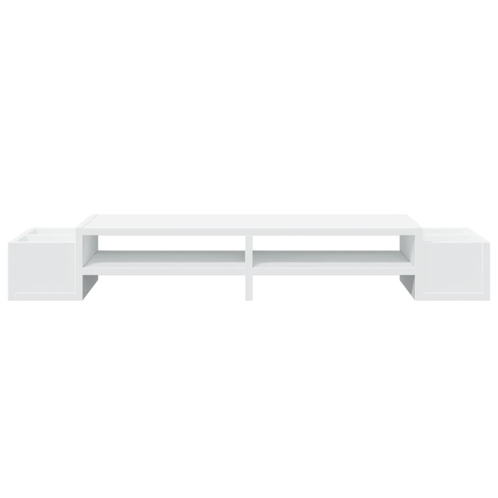 vidaXL Podstawka pod monitor, z przegródkami, biała, 100x27x15 cm