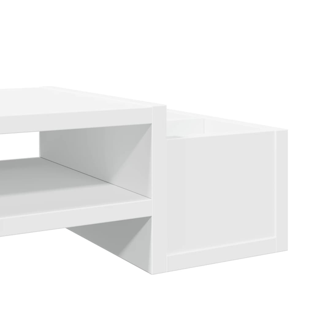 vidaXL Podstawka pod monitor, z przegródkami, biała, 100x27x15 cm
