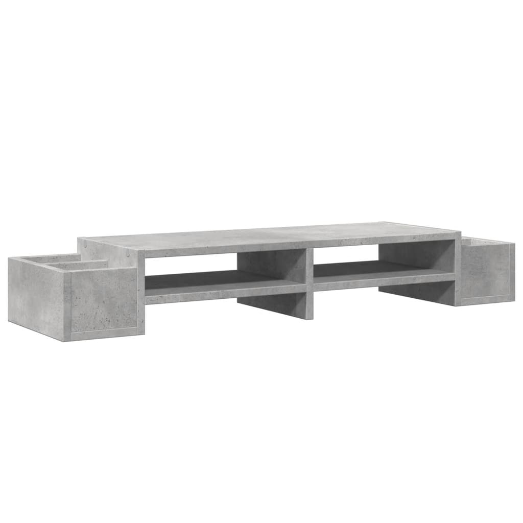 vidaXL Podstawka pod monitor z przegrodami, szary beton, 100x27x15 cm