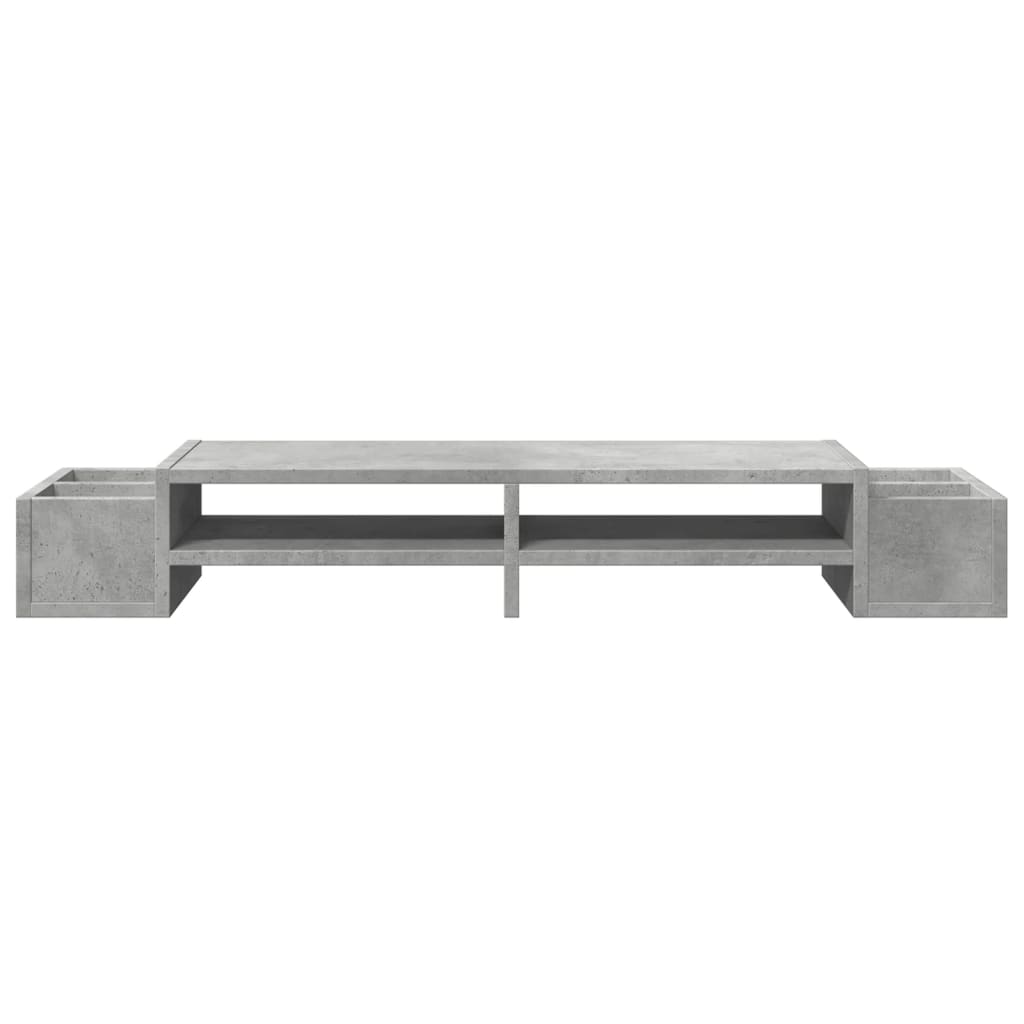 vidaXL Podstawka pod monitor z przegrodami, szary beton, 100x27x15 cm