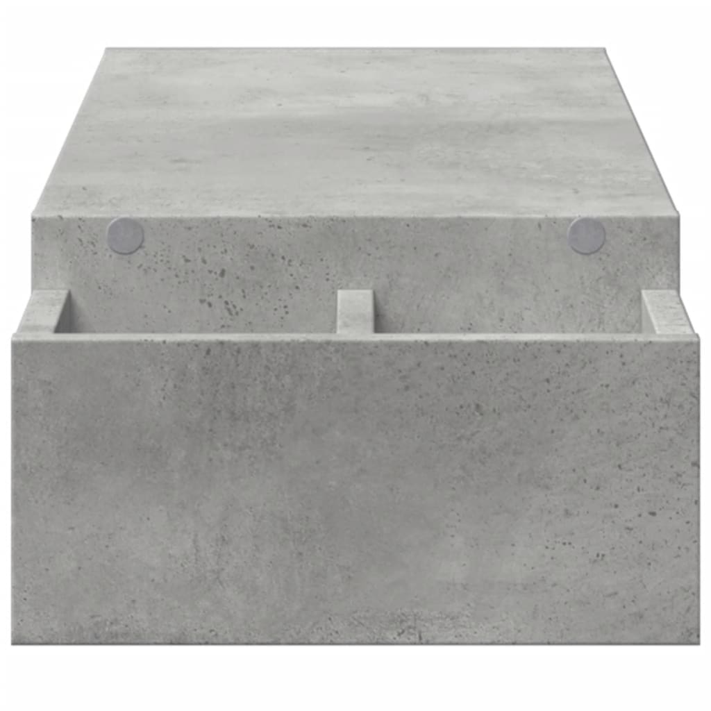 vidaXL Podstawka pod monitor z przegrodami, szary beton, 100x27x15 cm