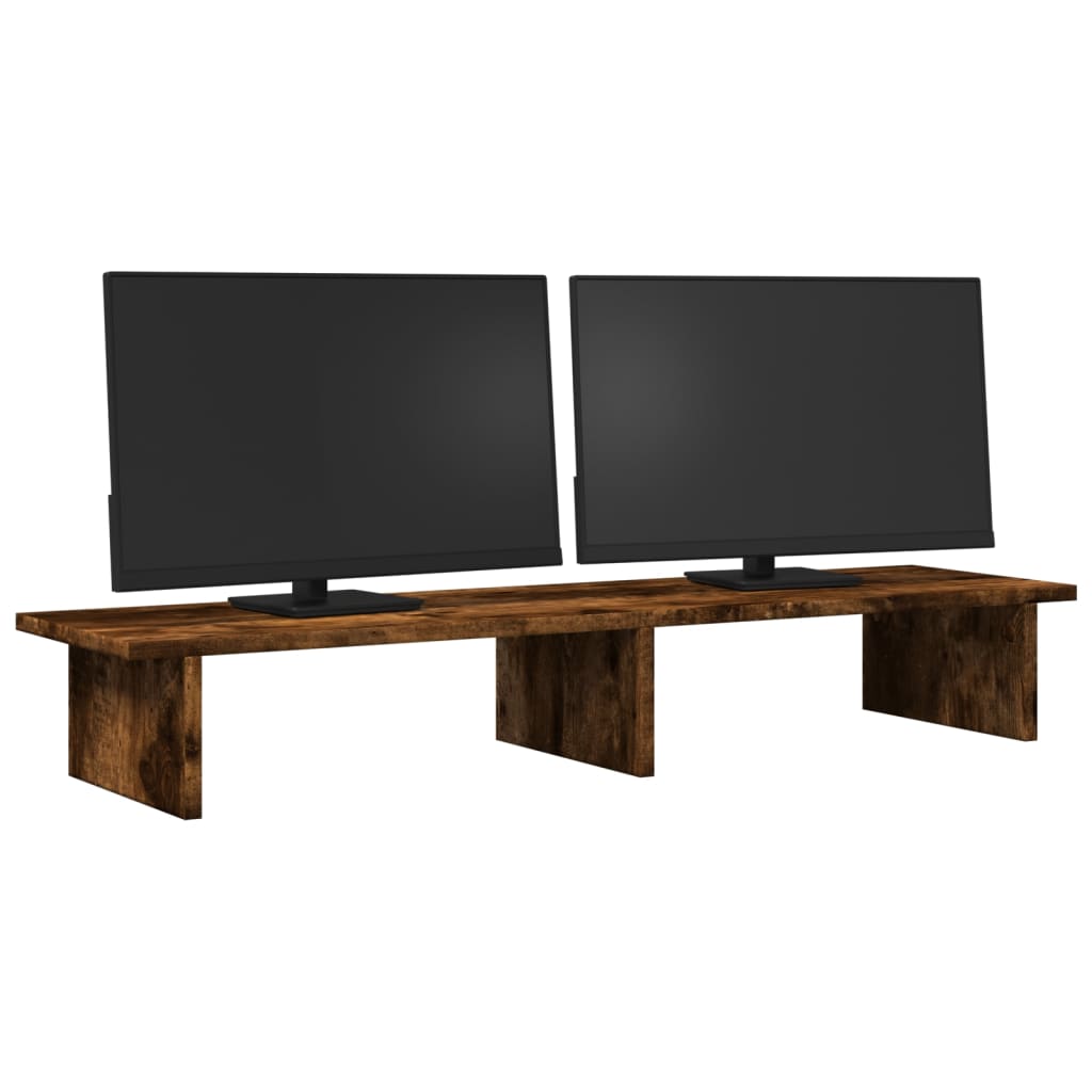 vidaXL Podstawka pod monitor, przydymiony dąb, 100x27x15 cm