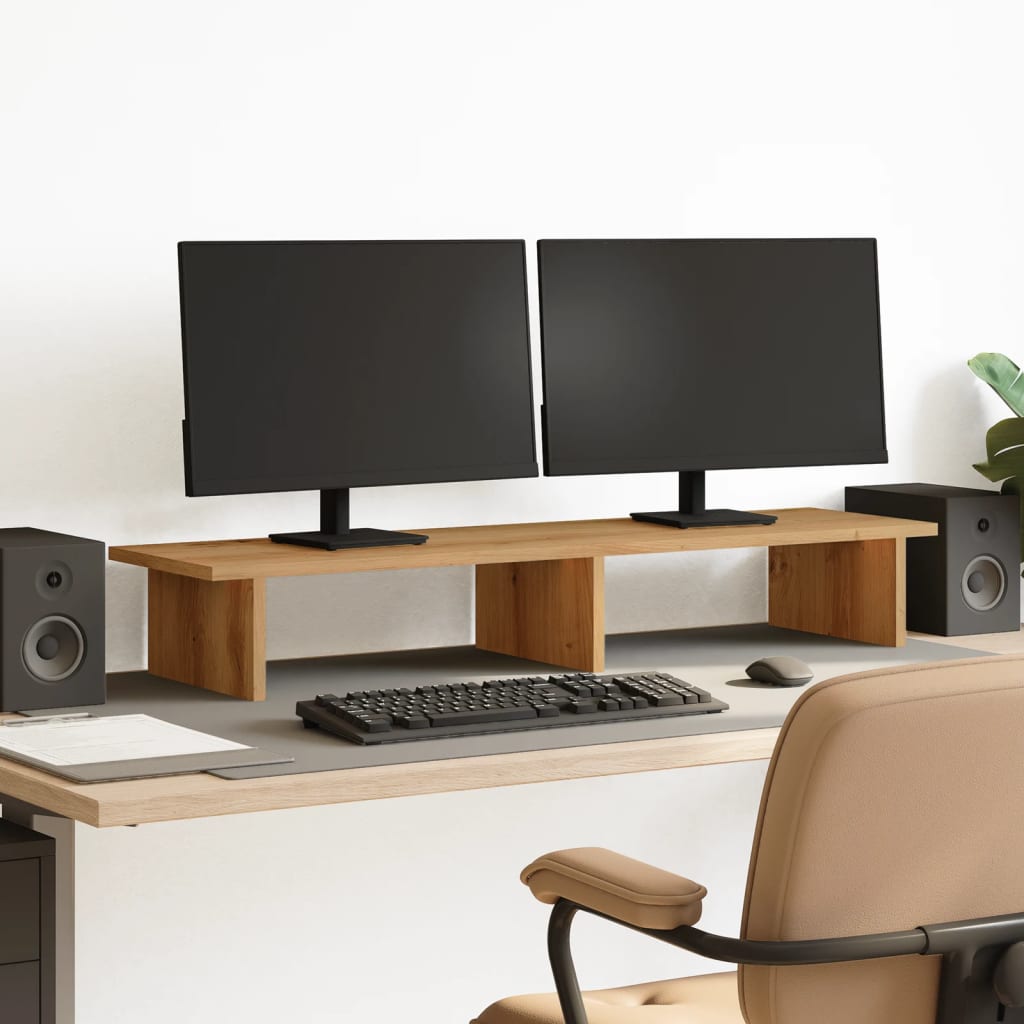 vidaXL Podstawka pod monitor, dąb artisian, 100x27x15 cm