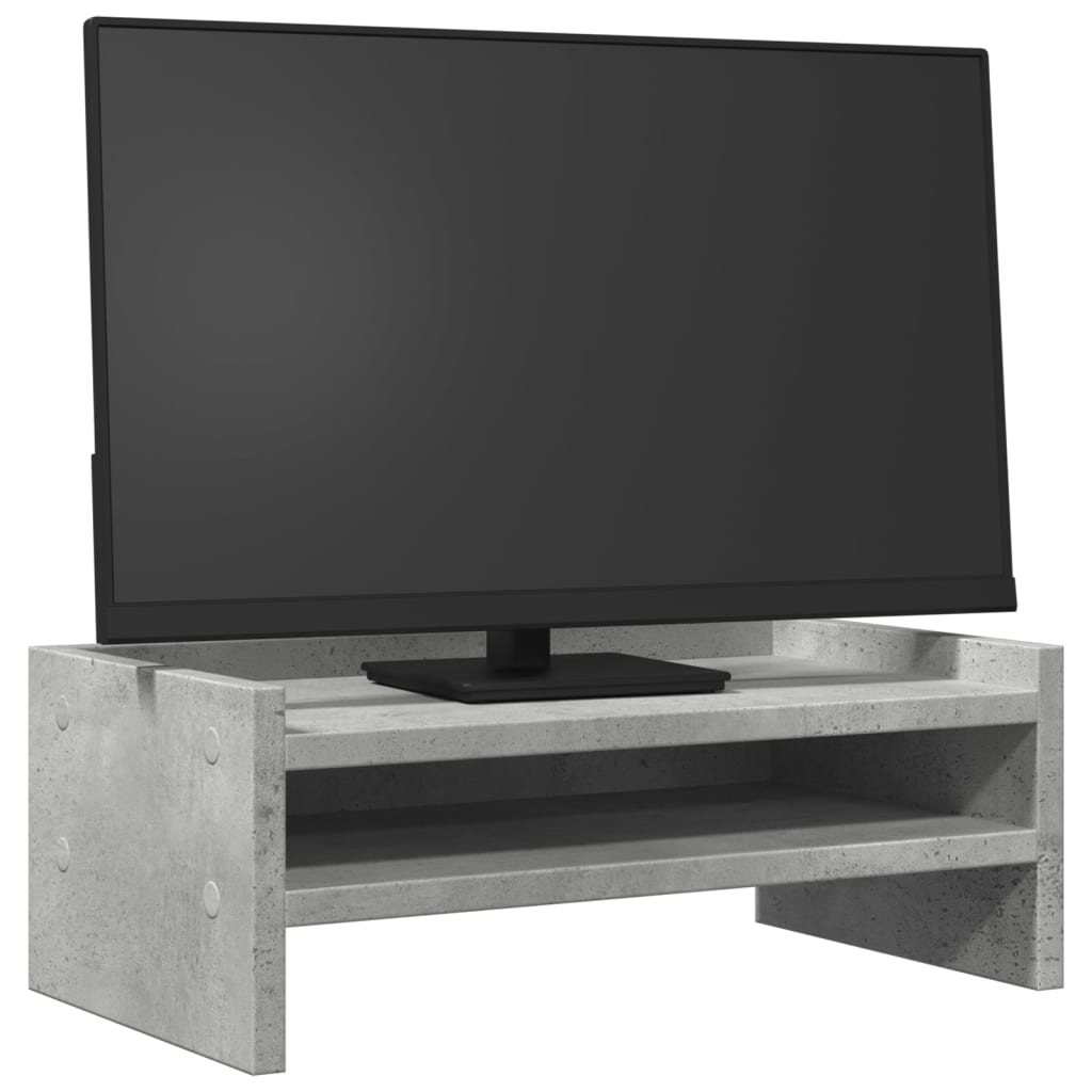 vidaXL Podstawka pod monitor, szarość betonu, 42x24x16 cm