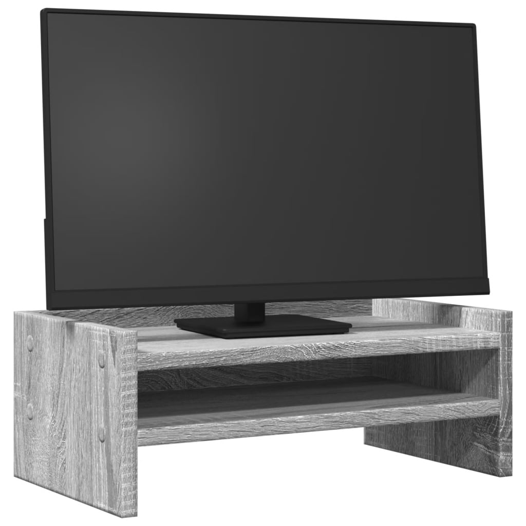 vidaXL Podstawka pod monitor, szary dąb sonoma, 42x24x16 cm