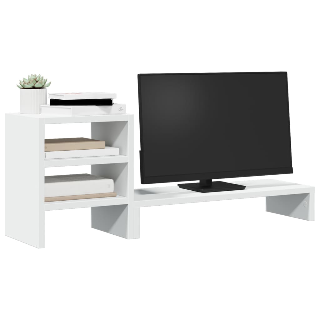 vidaXL Podstawka pod monitor z organizerem, biała